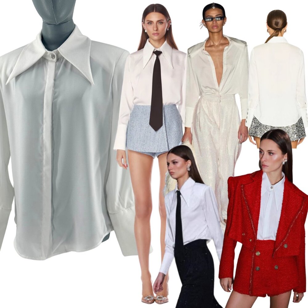 🆕 BRONX & BANCO 🧿 NWOT Blair Ivory White Shirt Blouse, Snap Cuffs - Sz S US 4